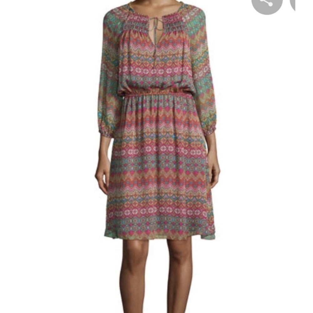 Women's Diane Von Furstenberg Parry Pink Dress Size 2 A-Line Bohemian Silk